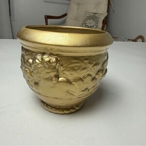 Celestial Gold Cherub Planter 5.5 X 5.5” Diameter Angel’s 90s Retro Y2K Plastic